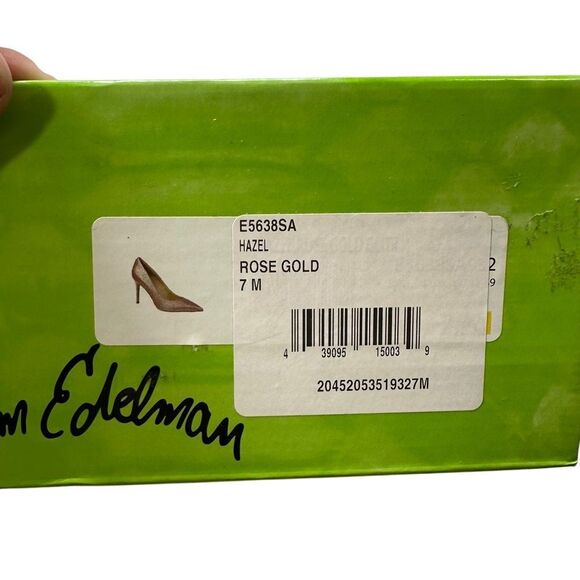 Sam Edelman Rose Gold Glittery Hazel Pumps Pointed Toe Stiletto Heels Size 7 - Picture 4 of 11